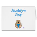 Cute Brown Bear Blue Bib Daddy's Boy Cards