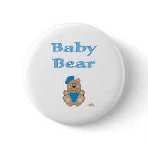 Cute Brown Bear Blue Sailor Hat Baby Bear buttons