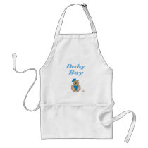 Cute Brown Bear Blue Sailor Hat Baby Boy Aprons