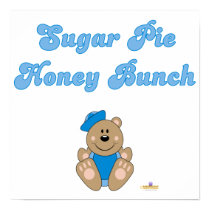 Cute Brown Bear Blue Sailor Hat Sugar Pie Honey Bu posters