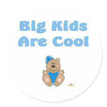 Cute Brown Bear Blue Snow Hat Big Kids Are Cool stickers by animalacres Cute Brown Bear Blue Snow Hat Big Kids Are Cool stickers
