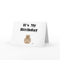 Cute Brown Bear It's My Birthday cards