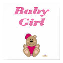 Cute Brown Bear Pink Baseball Cap Baby Girl posters by animalacres Cute Brown Bear Pink Baseball Cap Baby Girl posters