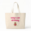 Cute Brown Bear Pink Bib Baby's 1st Birthday bags by animalacres Cute Brown Bear Pink Bib Baby's 1st Birthday bags