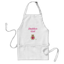 Cute Brown Bear Pink Bib Daddy's Girl aprons