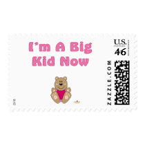 Cute Brown Bear Pink Bib I'm A Big Kid Now postage