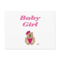 Cute Brown Bear Pink Sailor Hat Baby Girl postcards