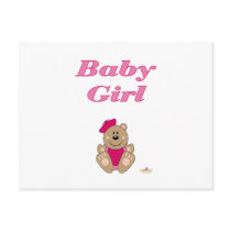 Cute Brown Bear Pink Sailor Hat Baby Girl postcards by animalacres Cute Brown Bear Pink Sailor Hat Baby Girl postcards
