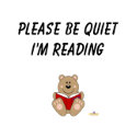 Cute Brown Bear Reading Please Be Quiet I'm Readin stamp