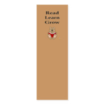 Cute Brown Bear Reading Read Learn Grow Bookmark profile cards