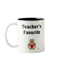 Cute Brown Bear Reading Teacher's Favorite mugs