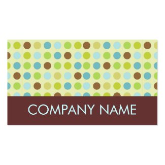 Cute brown blue polka dots business cards
