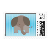 Cute Brown Elephant stamp