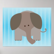 Cute Brown Elephant Print