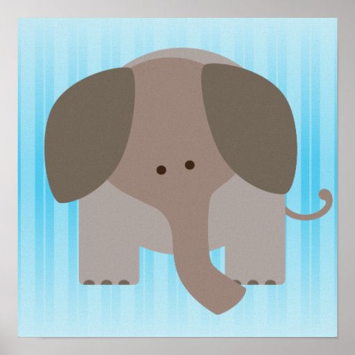 Cute Brown Elephant Posters