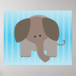 Cute Brown Elephant Print