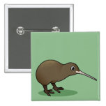 Cute Brown Kiwi from New Zealand Buttons