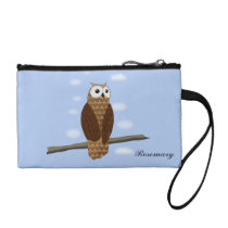 Cute Brown Owl Blue Sky Key Coin Clutch Change Purses at Zazzle