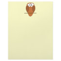 Cute Brown Owl Cartoon Illustration. Custom letterhead