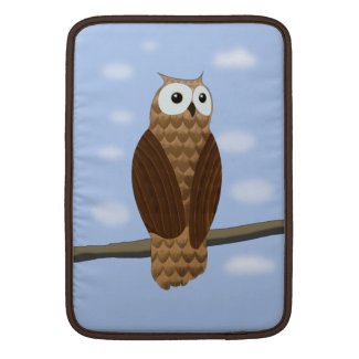 Cute Brown Owl in Blue Sky Macbook Air 13&quot; Sleeve Sleeves For Macbook Air