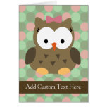 Cute Brown Owl w/Pink Bow cards