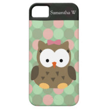 Cute Brown Owl w/Pink Bow iPhone 5 Cover