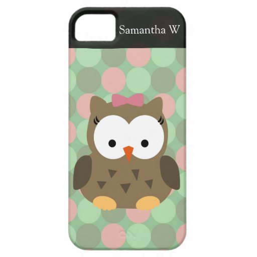 Cute Brown Owl w/Pink Bow iPhone SE/5/5s Case Zazzle