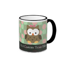 Cute Brown Owl w/Pink Bow Mug