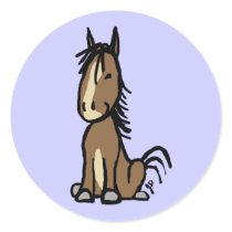Cute Brown Pony stickers by PaintingPony Cute Brown Pony stickers