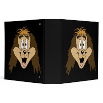 Cute Brown Shaggy Dog. 3 Ring Binders
