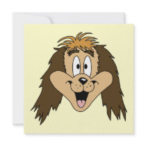Cute Brown Shaggy Dog. Personalized Invite