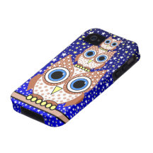 cute brown spotted owls Case-Mate iPhone 4 cover