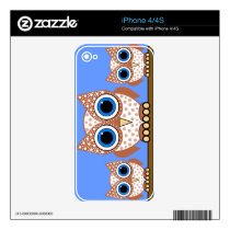 cute brown spotted owls iphone 4s decal
