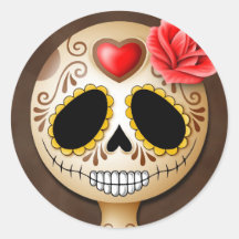 Cute Brown Sugar Skull Stickers