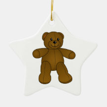 Cute brown teddy bear christmas tree ornaments