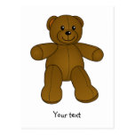 Cute brown teddy bear postcard