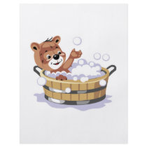 cute bubble bath bear flyer design