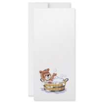 cute bubble bath bear rack card
