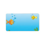 cute bubble fish underwater scene address label