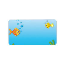 cute bubble fish underwater scene address label