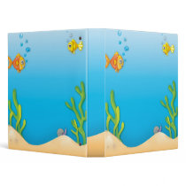 cute bubble fish underwater scene binders