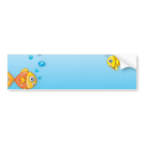 cute bubble fish underwater scene bumper sticker