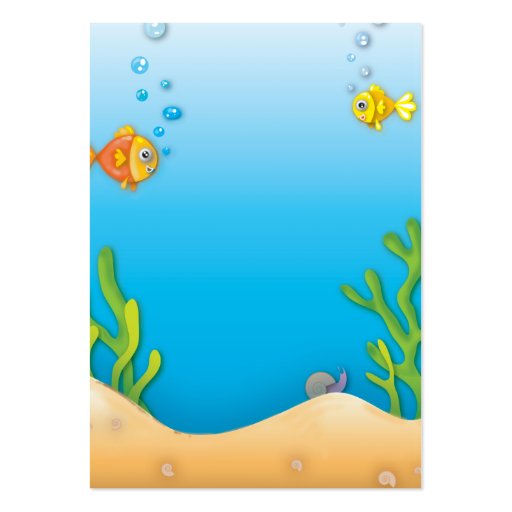 cute bubble fish underwater scene business card template (front side)