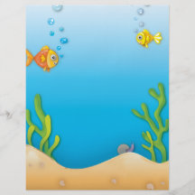 cute bubble fish underwater scene custom flyer