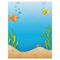 cute bubble fish underwater scene custom flyer