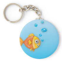 cute bubble fish underwater scene key chains