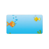 cute bubble fish underwater scene address label