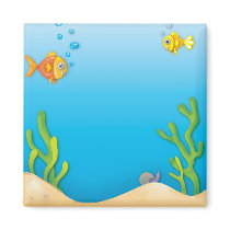 cute bubble fish underwater scene magnets