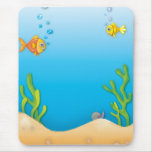 cute bubble fish underwater scene mouse pad
