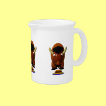 Cute Buffalo w/Beef on Weck & Buffalo Wings pitchers